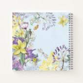 Blue Spring Floral Watercolor Gebet Journal Notizblock (Rückseite)
