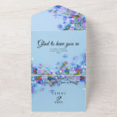 Blue Spring Romantic Calligraphy The Wedding All In One Einladung (Außenbereich)