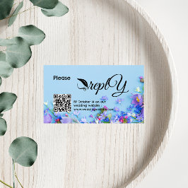 Blue Spring Wedding UAWG | QR-Code Minimalistisch Begleitkarte