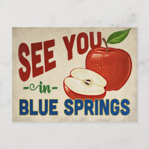 Blue Springs Missouri Apfel - Vintage Reise Postkarte