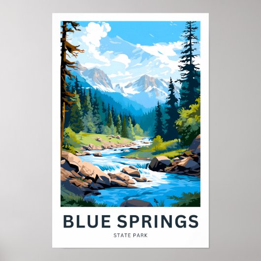 Blue Springs Staat Park Travel Print Poster (Vorne)