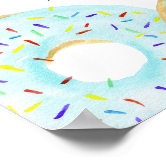 Blue Sprinkle Donuts Baby Brunch Willkommen Poster (Ecke)