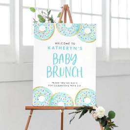 Blue Sprinkle Donuts Baby Brunch Willkommen Poster