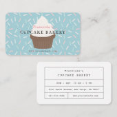 Blue Sprinkles Cupcake Bakery Business Card Visitenkarte (Vorne/Hinten)