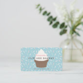 Blue Sprinkles Cupcake Bakery Business Card Visitenkarte (Stehend Vorderseite)
