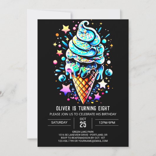 Blue Sprinkles Elegante Junge Teatro Sociale Belli Einladung (Vorderseite)