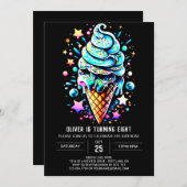 Blue Sprinkles Elegante Junge Teatro Sociale Belli Einladung (Vorne/Hinten)