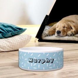 Blue Sprinkles Pattern Ceramic Pet Bowl Napf