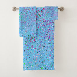 Blue Spritzer Abstrakt Badhandtuch Set