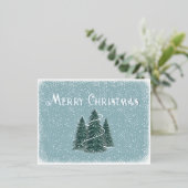 Blue Spruce Foil Weihnachten Postkarte (Stehend vorne)