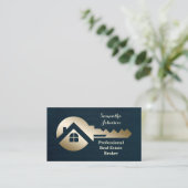 Blue Spruce Gold Key Real Anwesen Business Card Visitenkarte (Stehend Vorderseite)