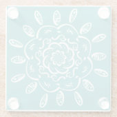 Blue Spruce Mandala Glasuntersetzer (Rückseite)