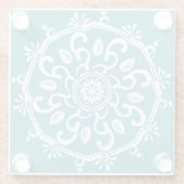 Blue Spruce Mandala Glasuntersetzer (Rückseite)