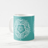 Blue Spruce Mandala Kaffeetasse (Vorderseite Links)