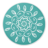 Blue Spruce Mandala Keramikknauf (Vorderseite)