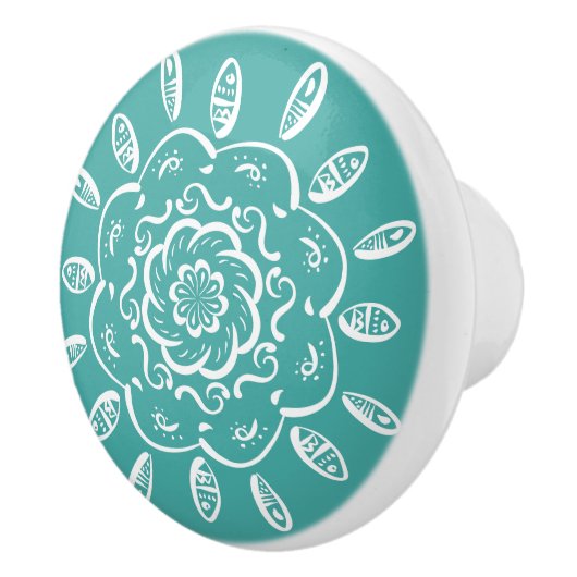 Blue Spruce Mandala Keramikknauf (Rechts)