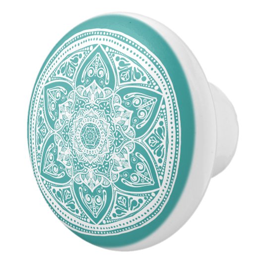 Blue Spruce Mandala Keramikknauf (Rechts)