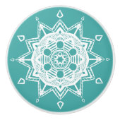 Blue Spruce Mandala Keramikknauf (Vorderseite)