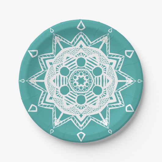 Blue Spruce Mandala Pappteller (Vorderseite)