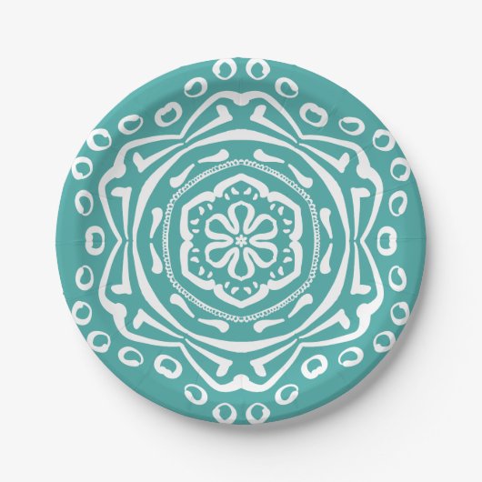 Blue Spruce Mandala Pappteller (Vorderseite)