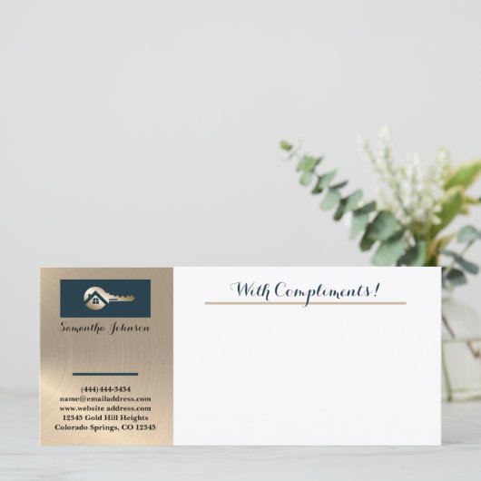 Blue Spruce Realtor Gold Key mit Komplimenten Slip (Stehend Vorderseite)