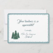 Blue Spruce Weihnachten Danke-Card Dankeskarte (Rückseite)