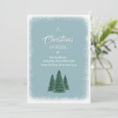 Blue Spruce Weihnachts-Einladung Einladung (Stehend Vorderseite)