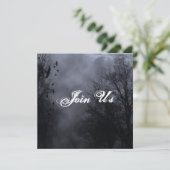 Blue Spuk Sky Custom Halloween Einladungen (Stehend Vorderseite)