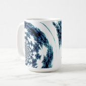 Blue Spun Thread Fraktal Design Kaffeetasse (Vorderseite Links)