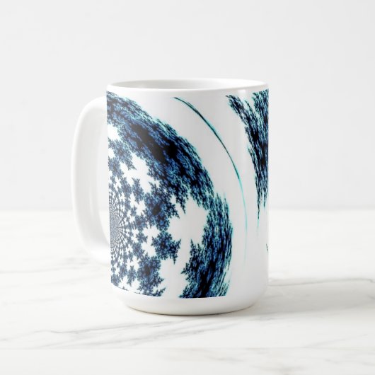 Blue Spun Thread Fraktal Design Kaffeetasse (Vorderseite Links)