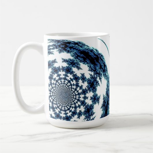 Blue Spun Thread Fraktal Design Kaffeetasse (Links)