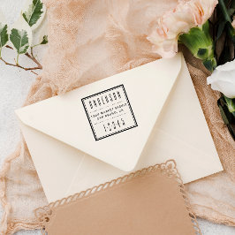 Blue Square | Art Deco Rücksendeadresse Permastempel