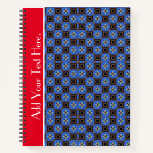 Blue Square Design Spiral Notebook Notizblock