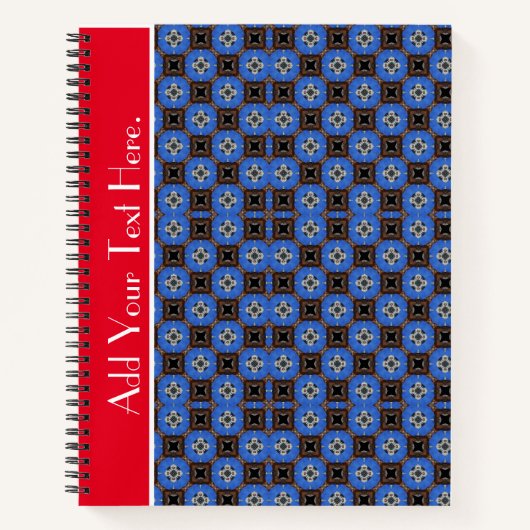 Blue Square Design Spiral Notebook Notizblock (Vorderseite)