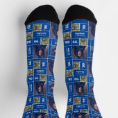 Blue Square Foto Abschluss Class Year Sounds Socken (Oben)