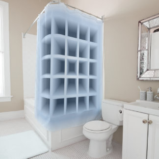 Blue square holes pattern duschvorhang