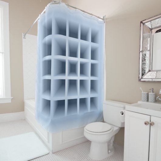 Blue square holes pattern duschvorhang (Beispiel)