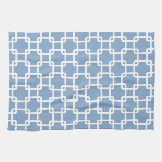 Blue Square Link Pattern Küche Handtücher (Horizontal)