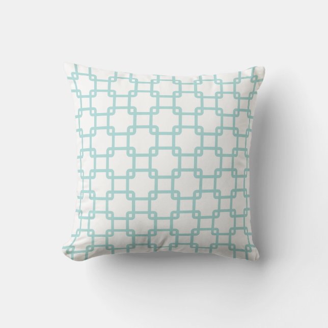 Blue Square Link Throw Pillows Kissen (Vorderseite)