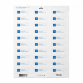 Blue Square Monogram Address Labels (Vorne)