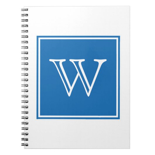 Blue Square Monogram Notebook Notizblock (Vorderseite)