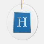 Blue Square Monogram Ornament (Links)