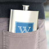 Blue Square Monogram Premium Flask Flachmann (Beispiel)
