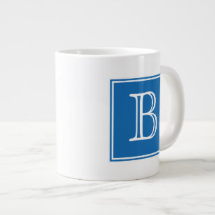 Blue Square Monogram Specialty Tasse