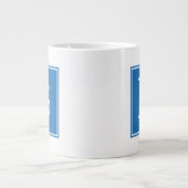 Blue Square Monogram Specialty Tasse (Vorderseite)