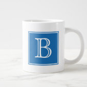 Blue Square Monogram Specialty Tasse (Rechts)