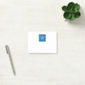 Blue Square Monogram Sticknotes Post-it Klebezettel (Büro)