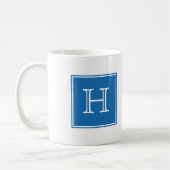 Blue Square Monogram Tasse (Links)