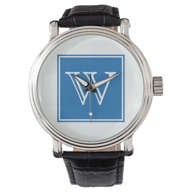 Blue Square Monogram Watch Armbanduhr (Vorderseite)
