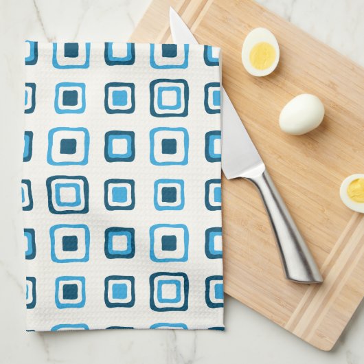 Blue Squares in Blue Squares auf blauen Plätzen Handtuch (Viertel Falte)